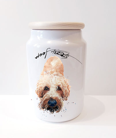 Irish Terrier Ceramic Treats Jar.Irish Terrier canister,Irish Terrier dog treats jar,Irish Terrier Treats container,Irish Terrier snacks jar