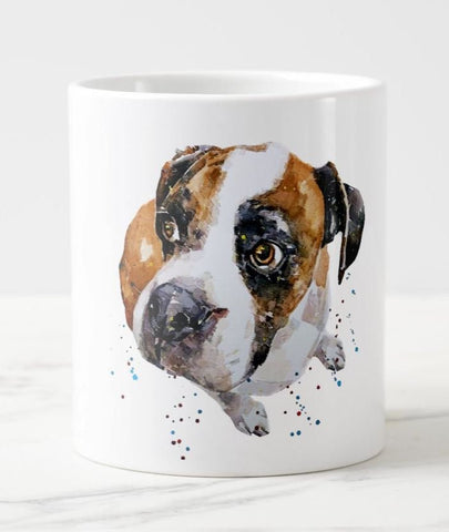 German Boxer Dog - A gentle Soul Dog Large  Ceramic Mug 15 oz- Boxer Dog Coffee Mug, Boxer Dog mug gift ,Boxer Dog Mug,Boxer Dog Cup