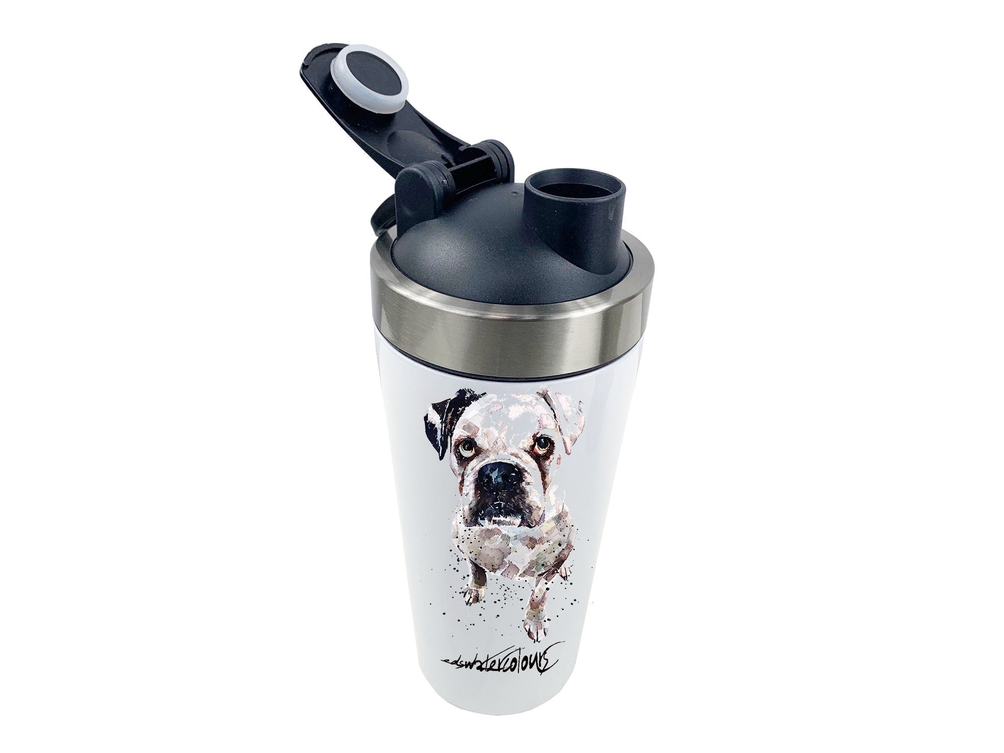 White German Boxer 500ml Steel Shaker Bottle-Wire haired German Boxer shaker bottle,Boxer bottle gift,Boxer  travel mug