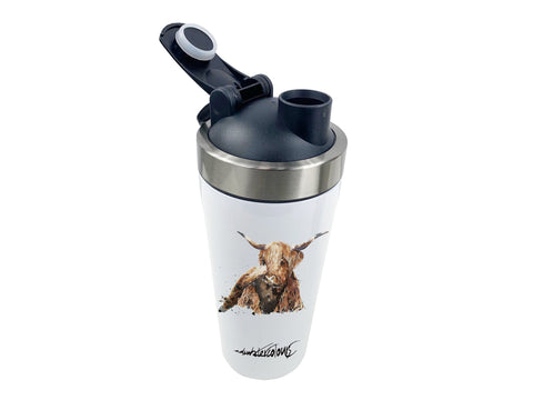 Highland Cow 500ml Steel Shaker Bottle-Highland Cow shaker bottle,Highland Cow  bottle gift,Highland Cow Travel mug