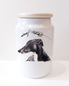 A Penny for your thoughts whippet Ceramic Treats Jar.whippet Canister,whippet dog jar,whippet snack jar,sighthound treats, sighthound jar