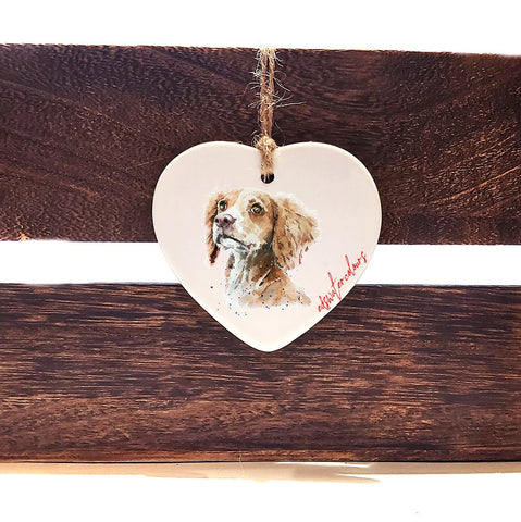 Cocker Spaniel II ceramic heart - Christmas ornament, Cocker Spaniel decoration, Cocker Spaniel ornament,Cocker Spaniel ceramic heart