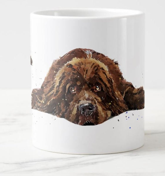 Large Brown NewFoundland Dog Ceramic Mug 15 oz- NewFoundland Dog  Coffee Mug, NewFoundland Dog mug gift ,NewFoundland Dog Terrier  Mug