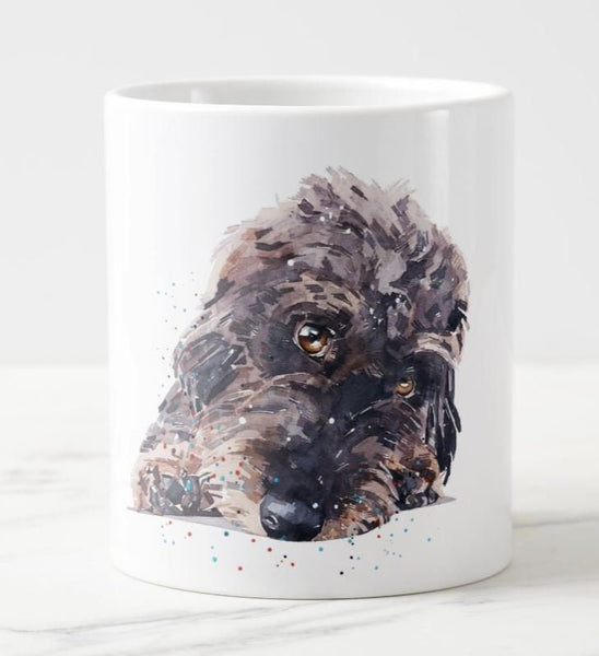 Large Wirehaired Dachshund Reclined  Ceramic Mug 15 oz-  Doxie Coffee Mug, Wirehaired Dachshund mug gift ,Wirehaired Doxie Mug