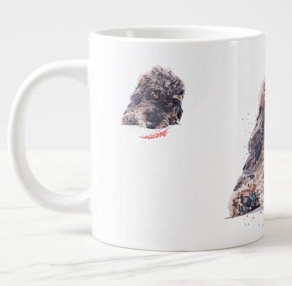 Large Wirehaired Dachshund Reclined  Ceramic Mug 15 oz-  Doxie Coffee Mug, Wirehaired Dachshund mug gift ,Wirehaired Doxie Mug