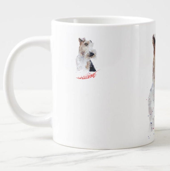 Large Wire Hair Fox Terrier 4 Ceramic Mug 15 oz- Fox Terrier Coffee Mug, Fox Terrier  mug gift ,Fox Terrier Mug, Wirehaired Fox Terrier