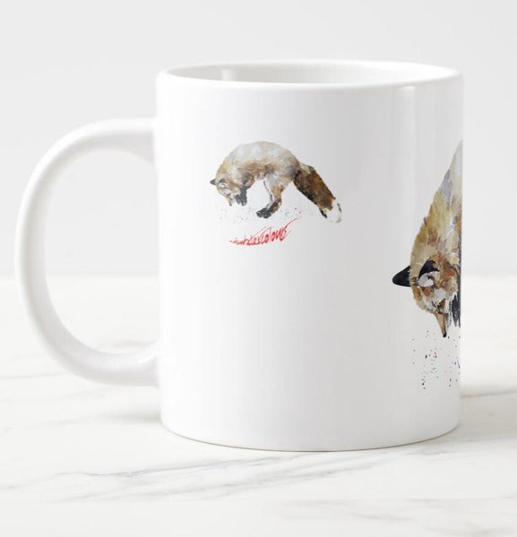 Mousing Fox Ceramic Mug 15 oz- Fox  Coffee Mug, Fox mug gift ,Fox  Mug, Fox watercolour mug, Fox cup