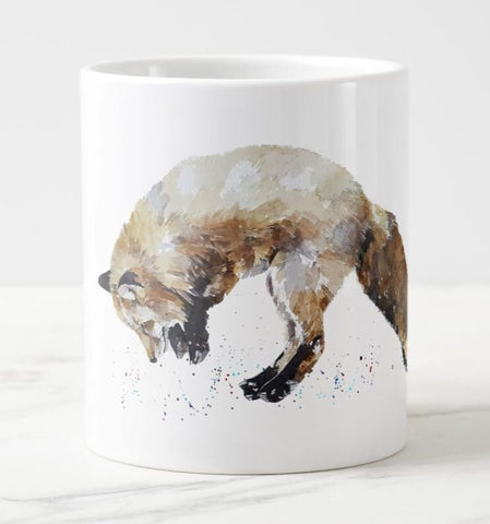 Mousing Fox Ceramic Mug 15 oz- Fox  Coffee Mug, Fox mug gift ,Fox  Mug, Fox watercolour mug, Fox cup
