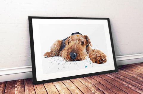 Airedale in Recess - Watercolour Print.Airedale Terrier,Airedale Terrier art,Airedale Terrier print,Airedale Terrier watercolour