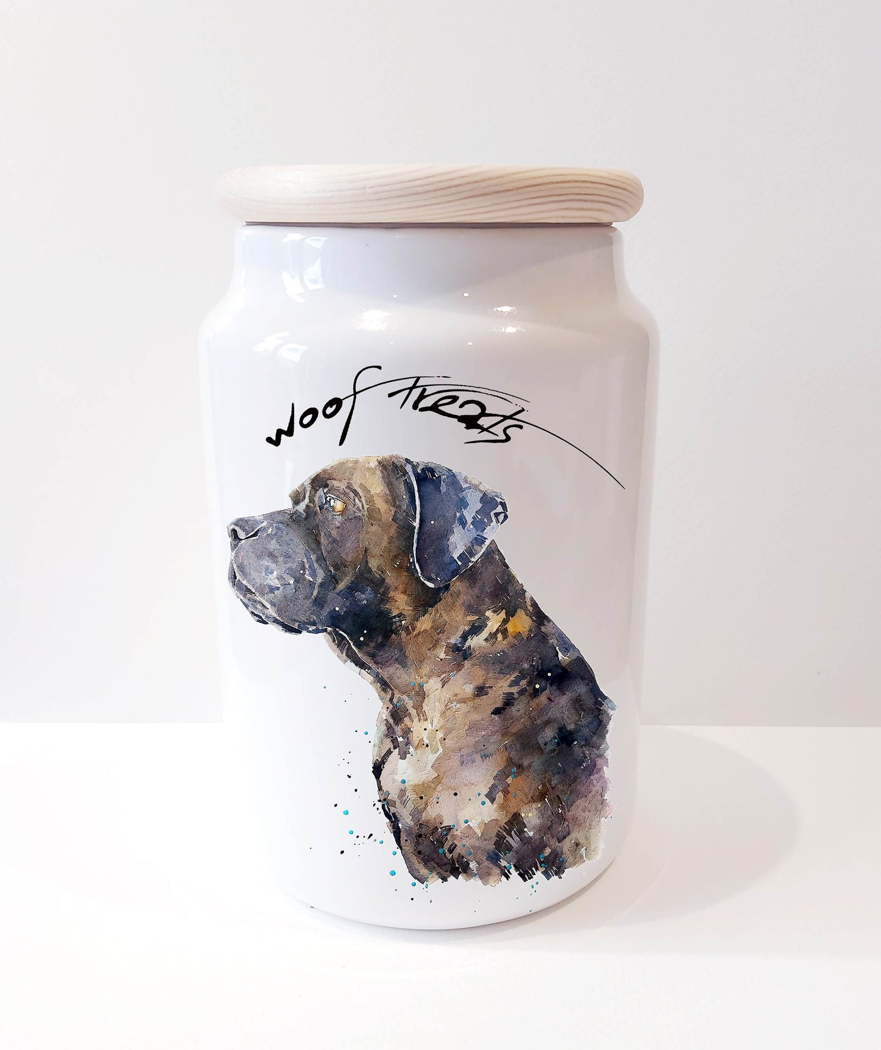 Brindle Cane Corso Ceramic Treats Jar.Cane Corso Canister,Cane Corso Doggie treats canister,Cane Corso goodies jar,Cane Corso snacks jar