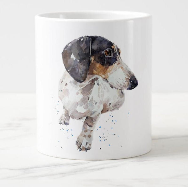 Large Piebald II Dachshund Ceramic Mug 15 oz- oxie Coffee Mug, Dachshund mug gift , Piebald Doxie Mug,Doxie coffee cup,Piebald Dachshund mug