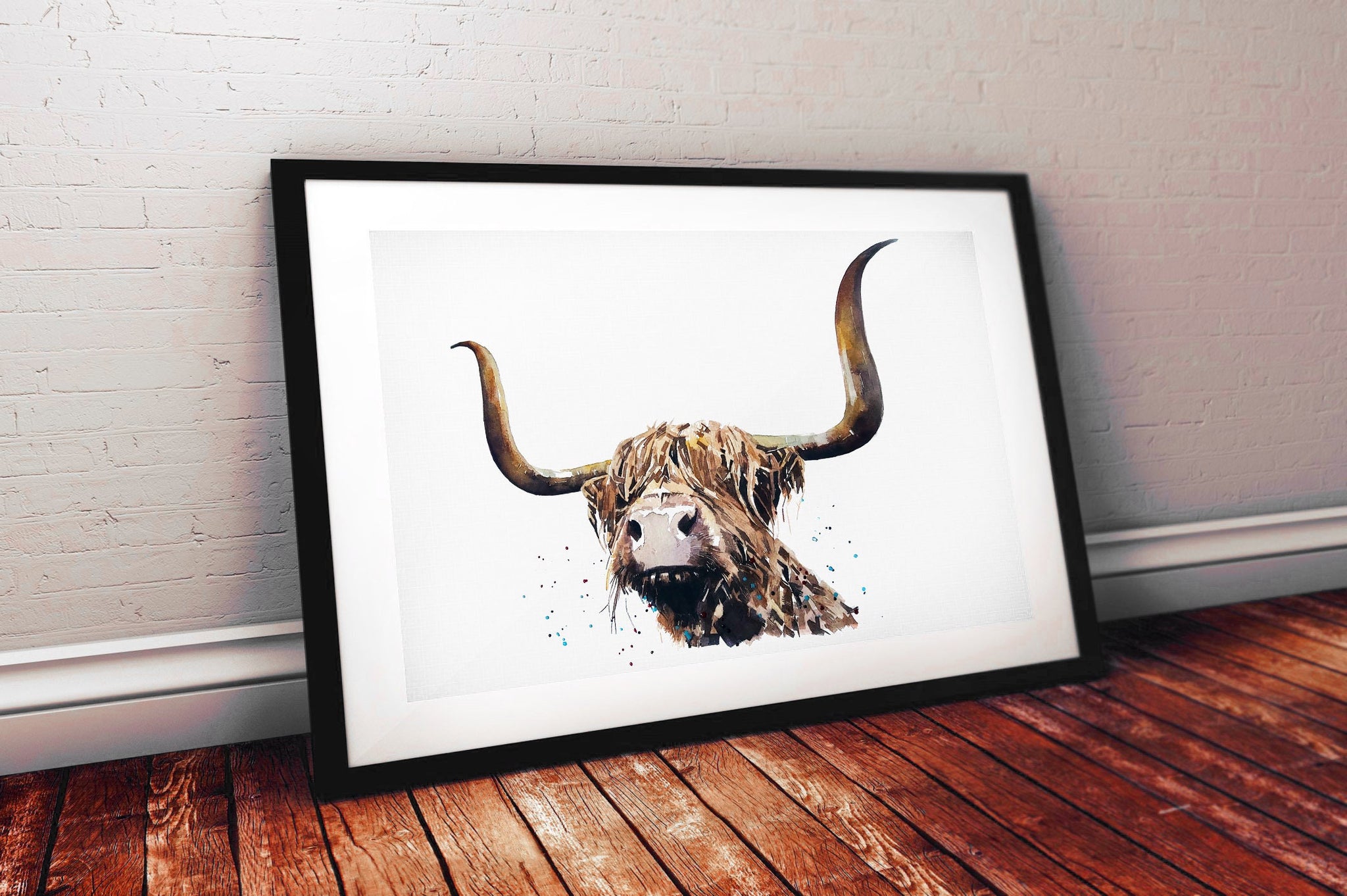 Highland Cow Up Close and Personal -  Print Watercolour.Highland Cow Art,Highland Cow watercolour,Highland Cow wall art