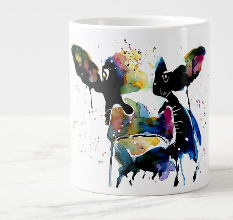 Rainbow Cow Ceramic Mug 15 oz-   Cow Coffee Mug, Cow mug gift ,Cow Mug, Cow Mug