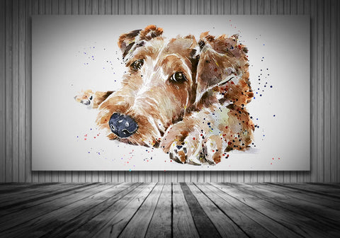 Irish Terrier Chilling "Canvas Print Watercolour.Irish Terrier wall canvas,Irish Terrier wall art Decor print,Irish Terrier home decor