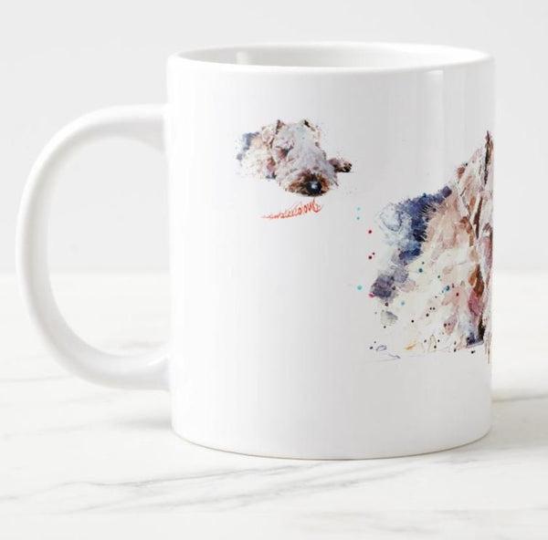 Lakeland Terrier Reclined Ceramic Mug 15 oz- Lakeland Terrier Coffee Mug, Lakeland Terrier mug gift ,Lakeland Terrier Cup