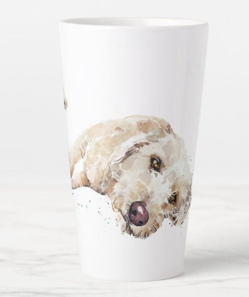 Large Labradoodle Ceramic Mug 15 oz/Latte Mug 17 oz- Labradoodle Coffee Mug, Labradoodle art latte mug gift ,Labradoodle Cup