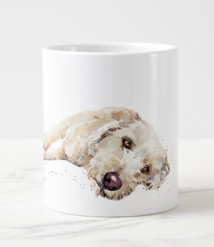 Large Labradoodle Ceramic Mug 15 oz/Latte Mug 17 oz- Labradoodle Coffee Mug, Labradoodle art latte mug gift ,Labradoodle Cup