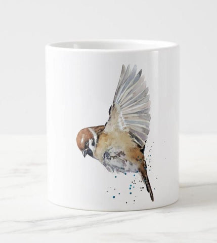 House Sparrow III Art Mug- Ceramic Mug 15 oz- House Sparrow Coffee Mug,House Sparrow mug gift ,House Sparrow Cup,House Sparrow tea cup