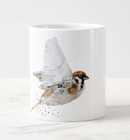 House Sparrow Art Mug- Ceramic Mug 15 oz- House Sparrow Coffee Mug,House Sparrow mug gift ,House Sparrow Cup,House Sparrow tea cup