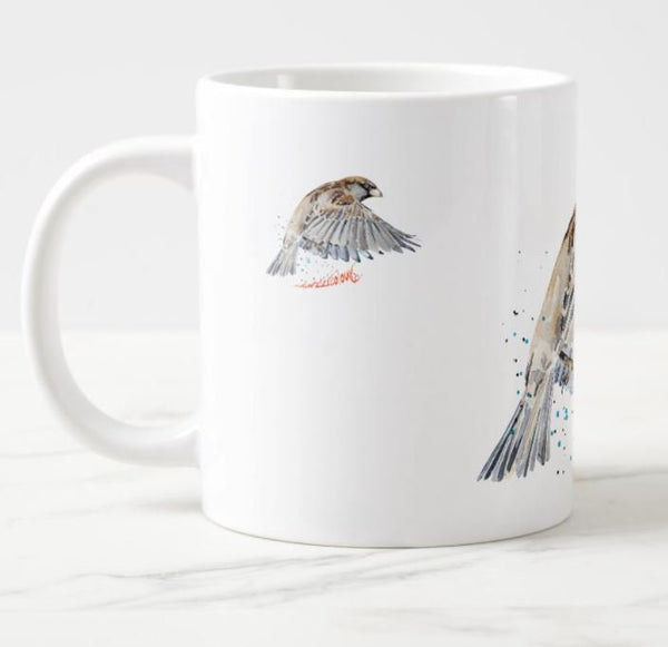 House Sparrow II Art Mug- Ceramic Mug 15 oz- House Sparrow Coffee Mug,House Sparrow mug gift ,House Sparrow Cup,House Sparrow tea cup