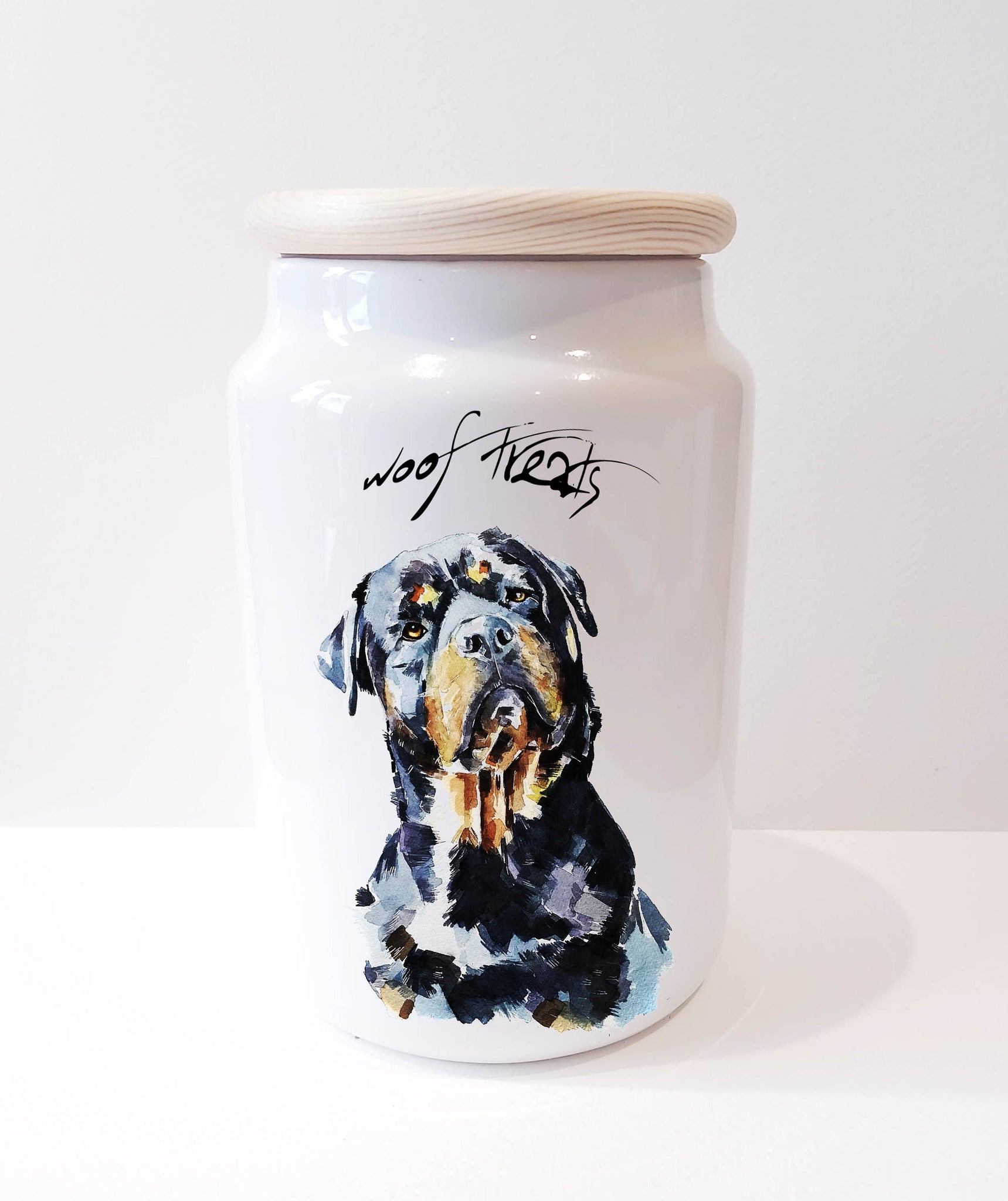 Curious Rottie Ceramic Treats Jar.Rottweiler Canister,Rottweiler jar.Rottweiler treats container,Rottweiler goodies jar,Rottweiler snack jar