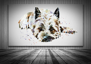 Cairn Terrier II Canvas Print Watercolour. Cairn Terrier wall canvas, Cairn Terrier canvas wall art  Decor print,Cairn Terrier home decor