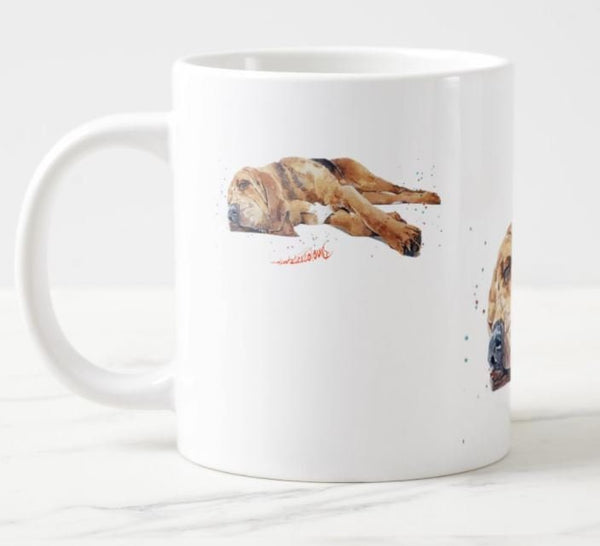 Large Bloodhound Passed Out Ceramic Mug 15 oz-  Bloodhound Coffee Mug, Bloodhound mug gift ,Bloodhound tea cup,Bloodhound Art Mug