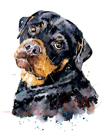 A Gentle Soul -  Rottweiler " Print Watercolour,Rottweiler art,Rottweiler watercolor print,Rottweiler watercolor,Rottie wall art