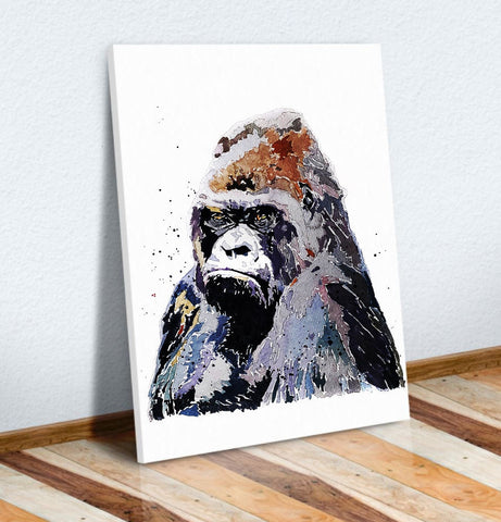 Harambe Gorilla Canvas Print - Print Watercolour.Gorilla wall art,Gorilla painting,Gorilla home decor, Gorilla Wall Art