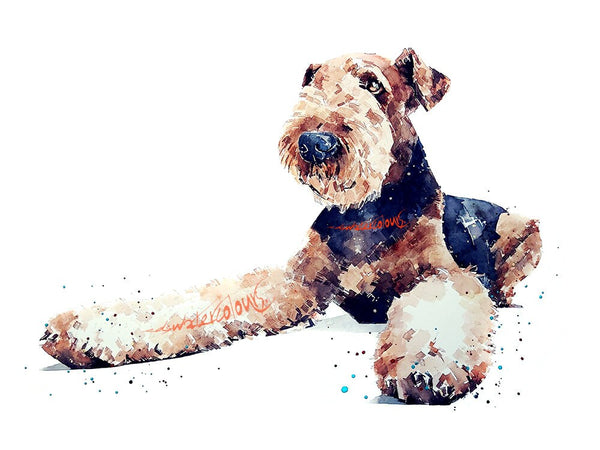 Airedale The Boss - Watercolour Print.Airedale Terrier,Airedale Terrier art,Airedale Terrier print,Airedale Terrier watercolour