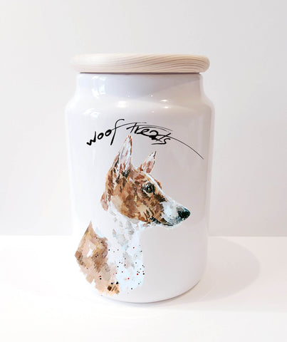 Basenji Ceramic Treats Jar.Basenji  Canister, Basenji  jar,Basenji  Doggie treats container