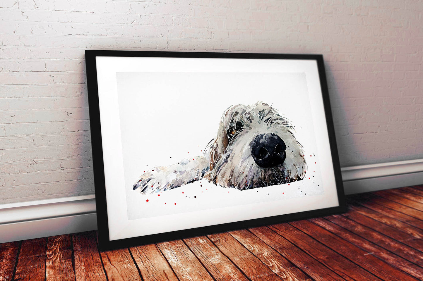 Irish Wolfhound Passed Out | Dog Art Print | Edswatercolours