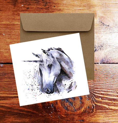 Unicorn Greeting/Note Card.Unicorn card, Unicorn greeting card, Unicorn birthday greeting card