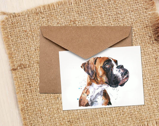 Boxer Dog Greeting Card | Dog Lover Gift | Edswatercolours