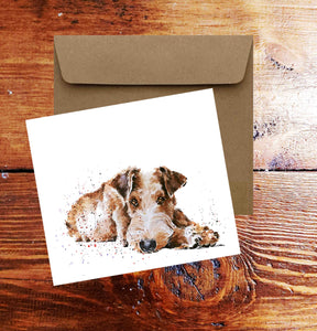 Irish Terrier II Square Greeting Card- Irish Terrier  Dog card, Irish Terrier  Dog card ,Irish Terrier  Dog greetings card