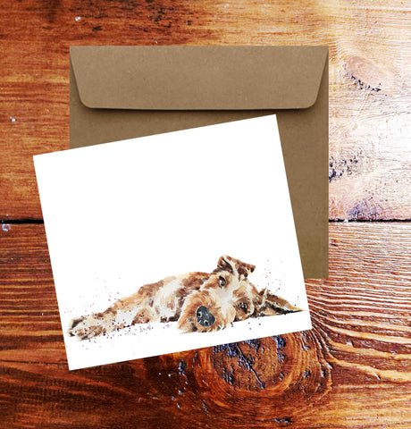 Irish Terrier III Square Greeting Card- Irish Terrier  Dog card, Irish Terrier  Dog card ,Irish Terrier  Dog greetings card