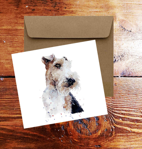Wired Fox Terrier Greeting/Note Card.Wired Fox Terrier card,Wired Fox Terrier greeting card,Wired Fox Terrier greeting card