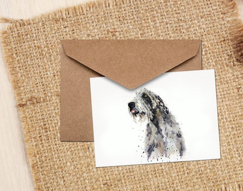 Irish Wolfhound Pensive  Greeting/Note Card.Irish Wolfhound Cards,Irish Wolfhound Art cards, Irish Wolfhound greetings cards
