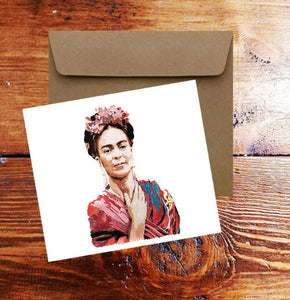 Frida Kahlo Greeting Card .Frida Kahlo Watercolour art card,Frida Kahlo art Greeting Card,Frida Kahlo watercolor Art Greeting Card