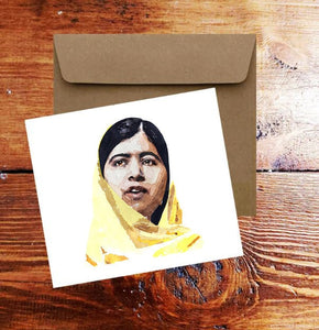 Malala Yousafzai Greeting Card .Malala Yousafzai Watercolour art card,Malala Yousafzai art Greeting Card,Malala Yousafzai watercolor Card