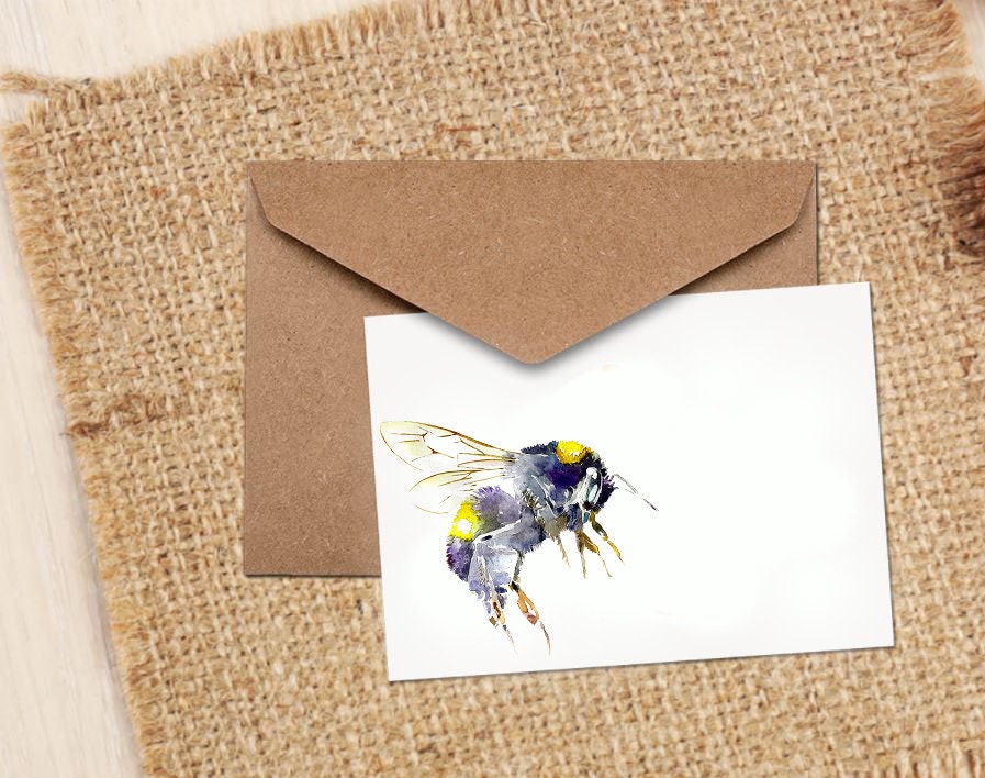 Bumblebee Greeting Card | Nature Lover Gift | Edswatercolours
