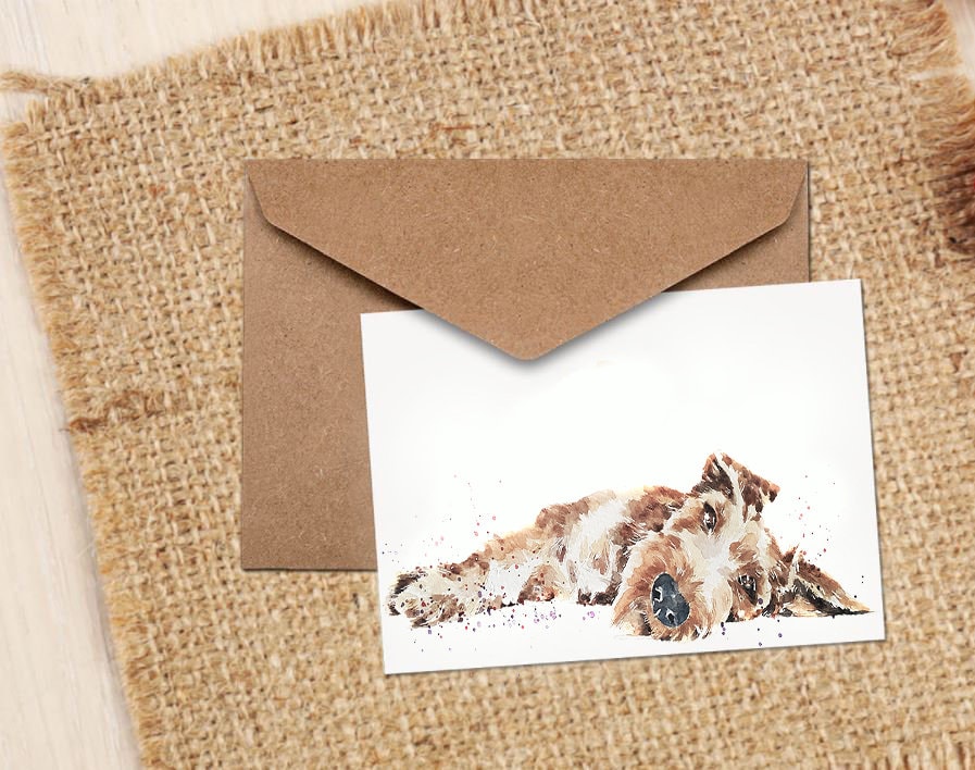 Irish Terrier III Greeting Card | Dog Lover Gift | Edswatercolours