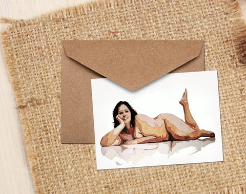 Big is Beautiful Greeting/Note Card- Woman card, Big Girl Greeting card ,Woman pride greetings card