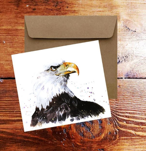 Bald Eagle Greeting Card | Wildlife Gift | Edswatercolours