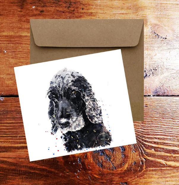 Cocker Spaniel Greeting Card | Dog Lover Gift | Edswatercolours