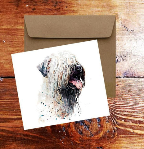 Wheaten Terrier Greeting Card .Wheaten Terrier  Watercolour art card,Wheaten Terrier  art Greeting Card,Wheaten Terrier  watercolor Card
