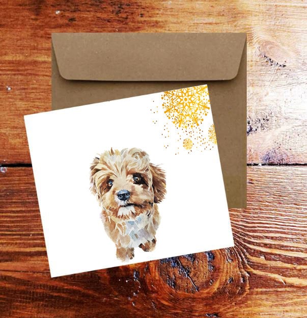 Cavapoo Christmas Card | Dog Lover Gift | Edswatercolours