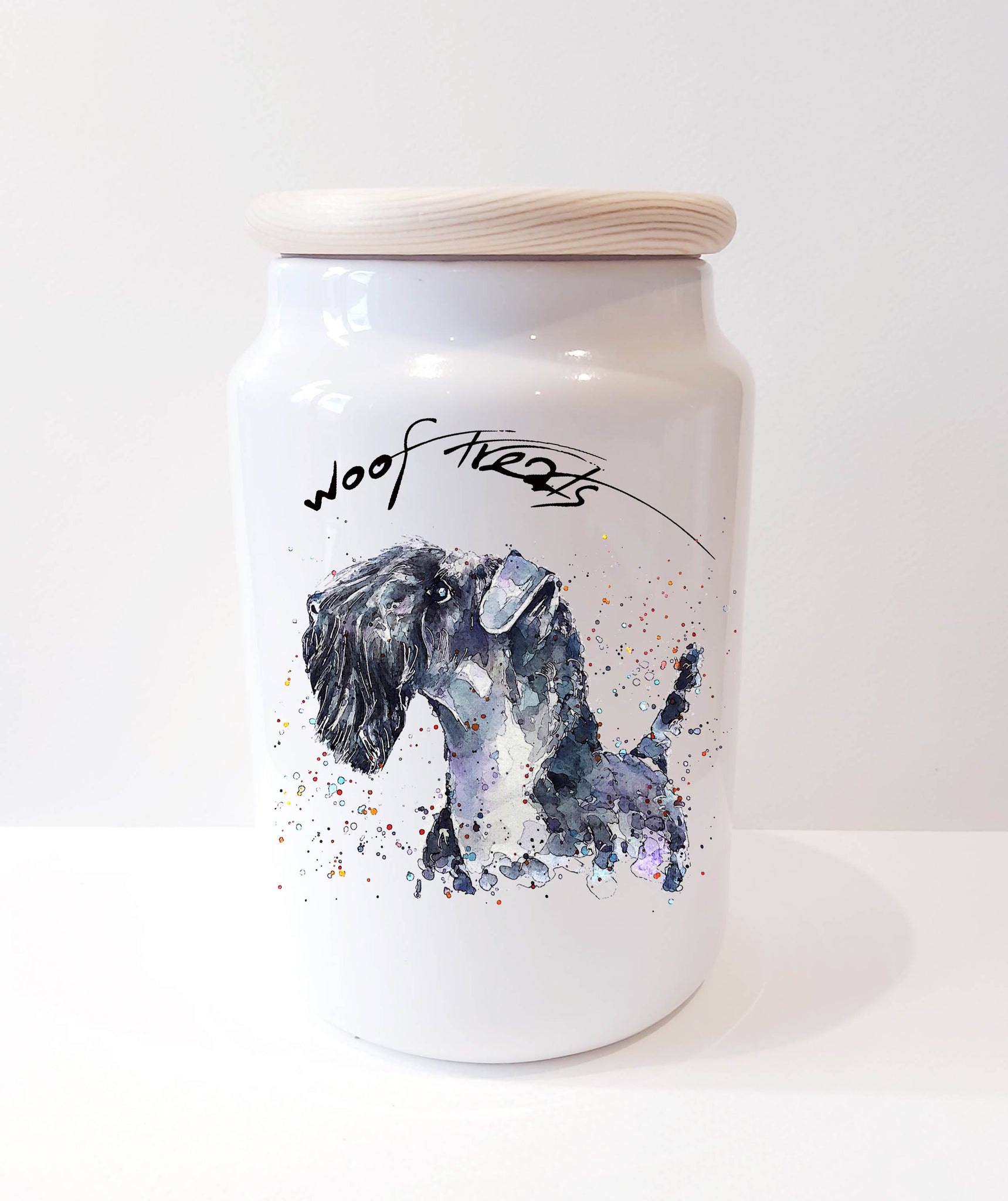 Kerry Blue Terrier II Ceramic Treats Jar.Kerry Blue Terrier Canister,KBT jar,KBT Doggie treats container.