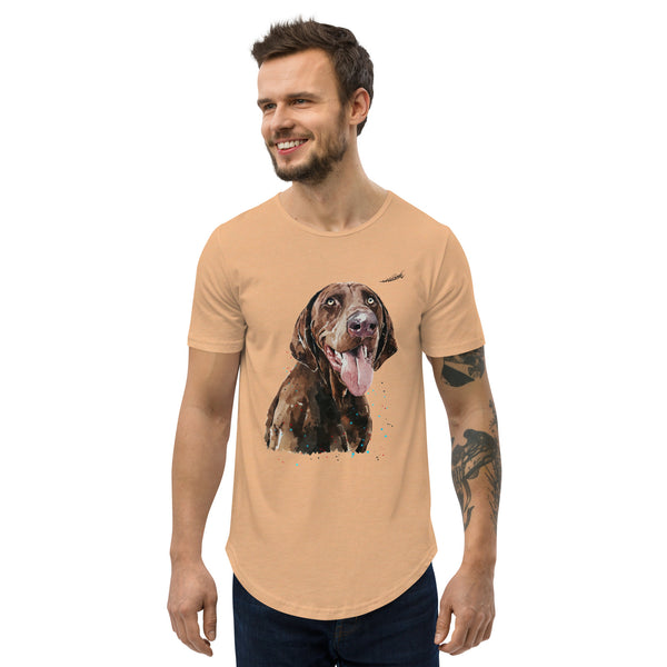 Brown Shorthaired Pointer Men's Curved Hem T-Shirt