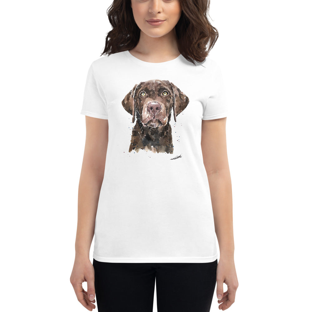"Chocolate Labrador (Version 1)" - Women Short-Sleeve Fashion Fit T-Shirt